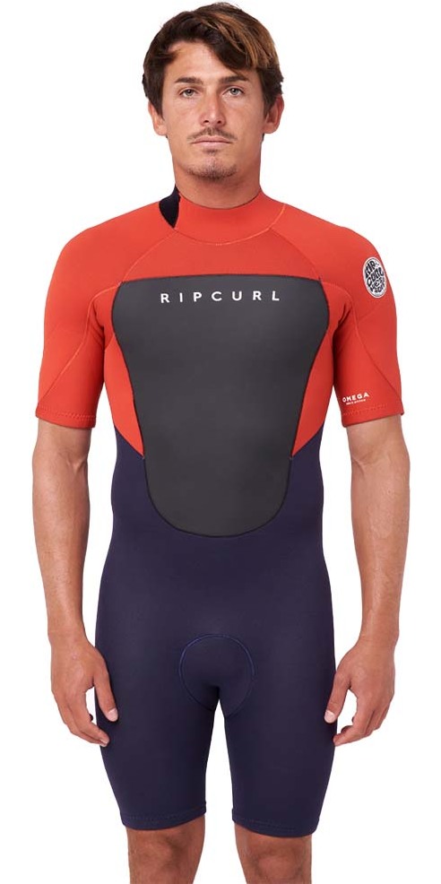 2022 Rip Curl Mens Omega 2mm Back Zip Shorty Wetsuit 111MSP - Red